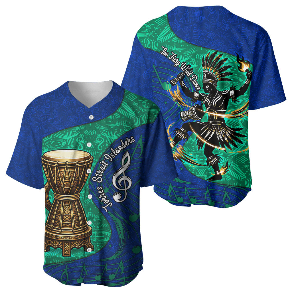 Torres Strait Islanders Fiery Wind Dance Drum Baseball Jersey Indigenous Australian Tribal Warrior Musical Culture Art