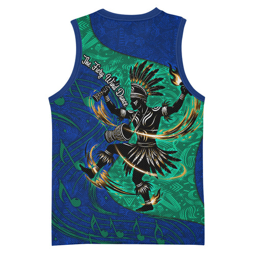 Torres Strait Islanders Fiery Wind Dance Drum Basketball Jersey Indigenous Australian Tribal Warrior Musical Culture Art