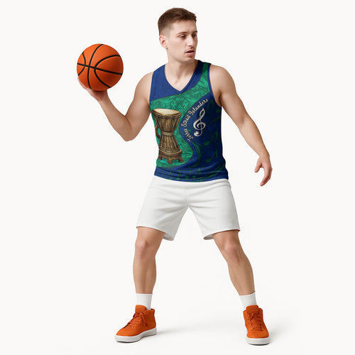 Torres Strait Islanders Fiery Wind Dance Drum Basketball Jersey Indigenous Australian Tribal Warrior Musical Culture Art