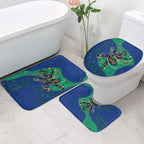 Torres Strait Islanders Fiery Wind Dance Drum Bathroom Set Indigenous Australian Tribal Warrior Musical Culture Art