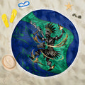 Torres Strait Islanders Fiery Wind Dance Drum Beach Blanket Indigenous Australian Tribal Warrior Musical Culture Art
