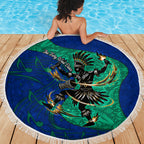 Torres Strait Islanders Fiery Wind Dance Drum Beach Blanket Indigenous Australian Tribal Warrior Musical Culture Art