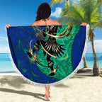 Torres Strait Islanders Fiery Wind Dance Drum Beach Blanket Indigenous Australian Tribal Warrior Musical Culture Art