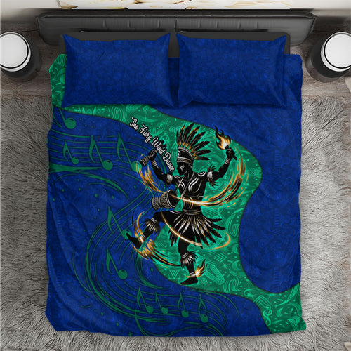 Torres Strait Islanders Fiery Wind Dance Drum Bedding Set Indigenous Australian Tribal Warrior Musical Culture Art