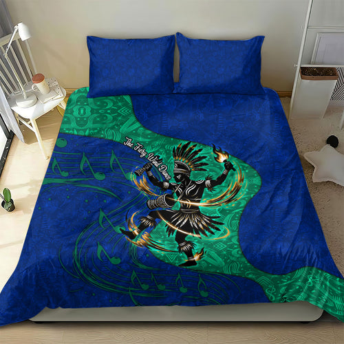 Torres Strait Islanders Fiery Wind Dance Drum Bedding Set Indigenous Australian Tribal Warrior Musical Culture Art