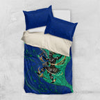 Torres Strait Islanders Fiery Wind Dance Drum Bedding Set Indigenous Australian Tribal Warrior Musical Culture Art