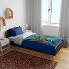 Torres Strait Islanders Fiery Wind Dance Drum Bedding Set Indigenous Australian Tribal Warrior Musical Culture Art