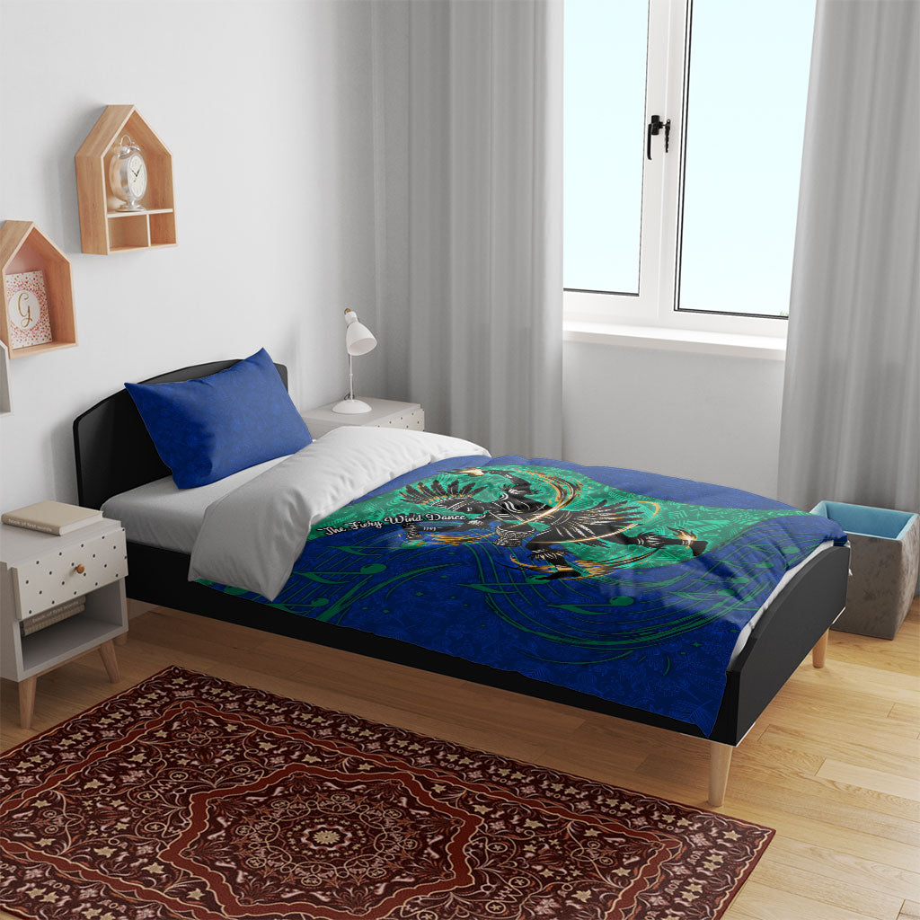 Torres Strait Islanders Fiery Wind Dance Drum Bedding Set Indigenous Australian Tribal Warrior Musical Culture Art
