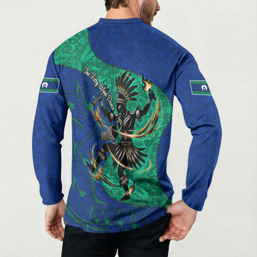 Torres Strait Islanders Fiery Wind Dance Drum Button Sweatshirt Indigenous Australian Tribal Warrior Musical Culture Art