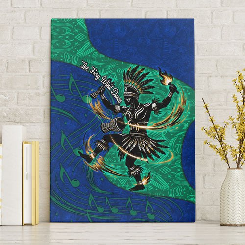 Torres Strait Islanders Fiery Wind Dance Drum Canvas Wall Art Indigenous Australian Tribal Warrior Musical Culture Art
