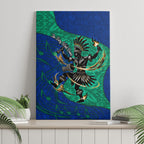 Torres Strait Islanders Fiery Wind Dance Drum Canvas Wall Art Indigenous Australian Tribal Warrior Musical Culture Art