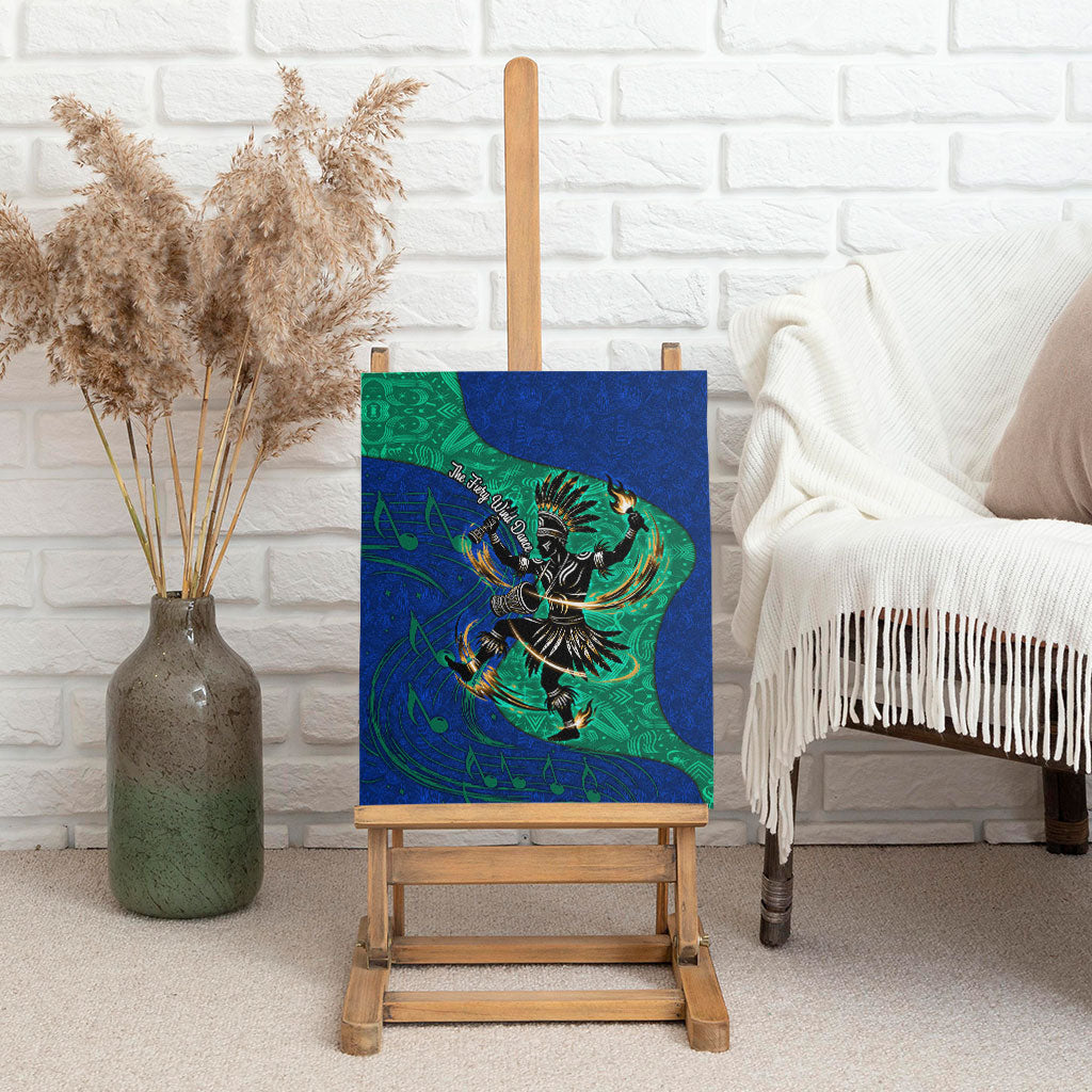 Torres Strait Islanders Fiery Wind Dance Drum Canvas Wall Art Indigenous Australian Tribal Warrior Musical Culture Art