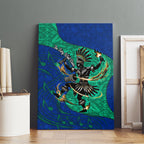 Torres Strait Islanders Fiery Wind Dance Drum Canvas Wall Art Indigenous Australian Tribal Warrior Musical Culture Art