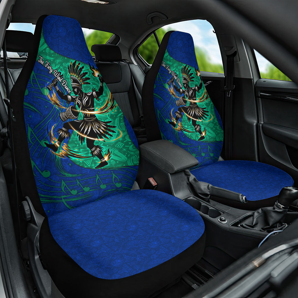 Torres Strait Islanders Fiery Wind Dance Drum Car Seat Cover Indigenous Australian Tribal Warrior Musical Culture Art