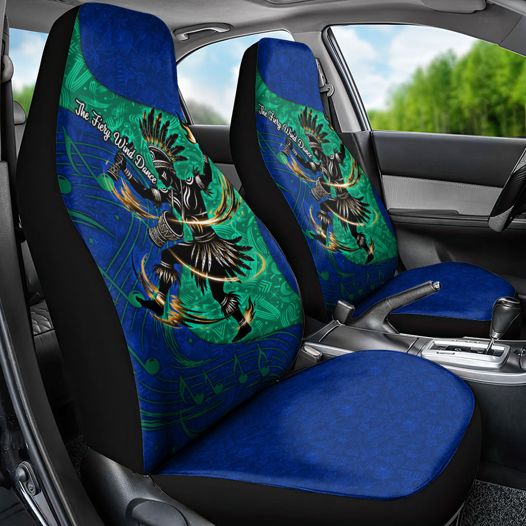Torres Strait Islanders Fiery Wind Dance Drum Car Seat Cover Indigenous Australian Tribal Warrior Musical Culture Art