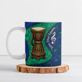 Torres Strait Islanders Fiery Wind Dance Drum Ceramic Mug Indigenous Australian Tribal Warrior Musical Culture Art