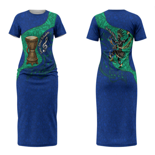 Torres Strait Islanders Fiery Wind Dance Drum Couples Matching Short Sleeve Bodycon Dress and Hawaiian Shirt Indigenous Australian Tribal Warrior Musical Culture Art