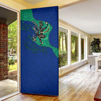 Torres Strait Islanders Fiery Wind Dance Drum Door Cover Indigenous Australian Tribal Warrior Musical Culture Art
