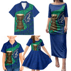 Torres Strait Islanders Fiery Wind Dance Drum Family Matching Puletasi and Hawaiian Shirt Indigenous Australian Tribal Warrior Musical Culture Art