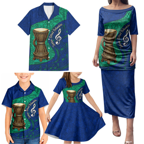 Torres Strait Islanders Fiery Wind Dance Drum Family Matching Puletasi and Hawaiian Shirt Indigenous Australian Tribal Warrior Musical Culture Art
