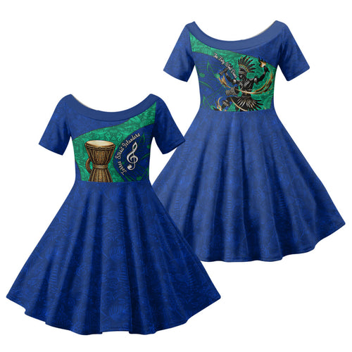 Torres Strait Islanders Fiery Wind Dance Drum Family Matching Short Sleeve Bodycon Dress and Hawaiian Shirt Indigenous Australian Tribal Warrior Musical Culture Art
