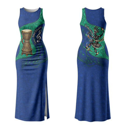Torres Strait Islanders Fiery Wind Dance Drum Family Matching Tank Maxi Dress and Hawaiian Shirt Indigenous Australian Tribal Warrior Musical Culture Art