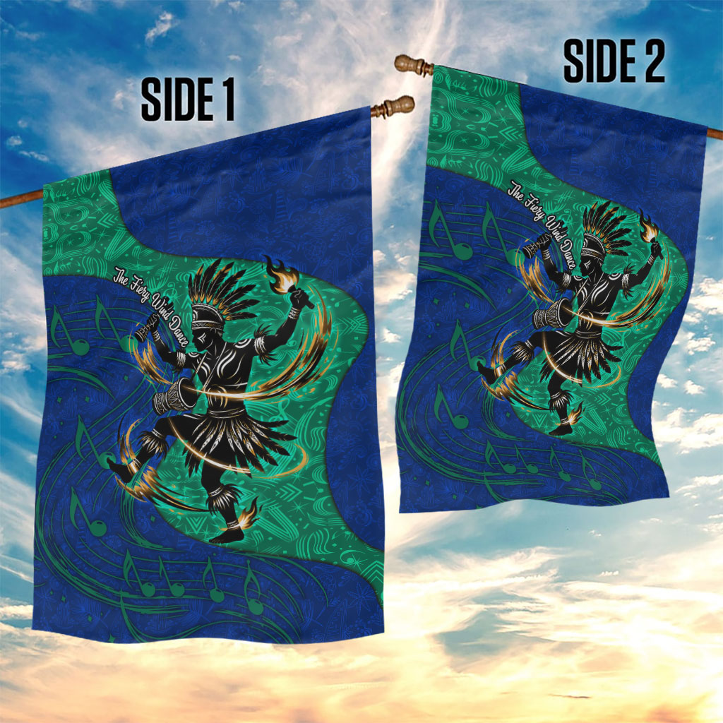Torres Strait Islanders Fiery Wind Dance Drum Garden Flag Indigenous Australian Tribal Warrior Musical Culture Art