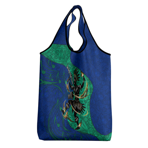 Torres Strait Islanders Fiery Wind Dance Drum Grocery Bag Indigenous Australian Tribal Warrior Musical Culture Art