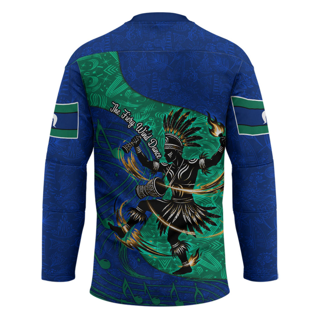 Torres Strait Islanders Fiery Wind Dance Drum Hockey Jersey Indigenous Australian Tribal Warrior Musical Culture Art