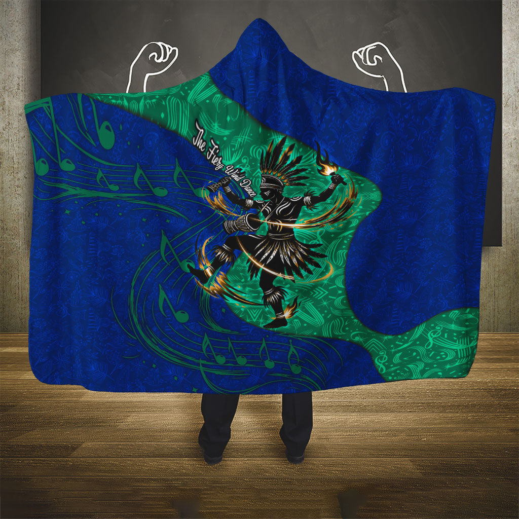 Torres Strait Islanders Fiery Wind Dance Drum Hooded Blanket Indigenous Australian Tribal Warrior Musical Culture Art
