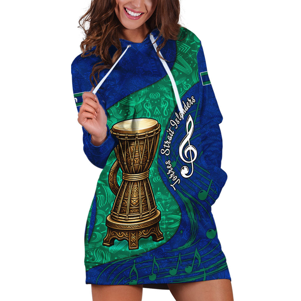 Torres Strait Islanders Fiery Wind Dance Drum Hoodie Dress Indigenous Australian Tribal Warrior Musical Culture Art
