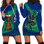 Torres Strait Islanders Fiery Wind Dance Drum Hoodie Dress Indigenous Australian Tribal Warrior Musical Culture Art