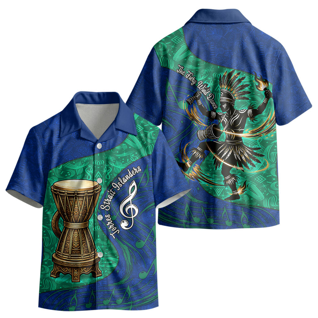 Torres Strait Islanders Fiery Wind Dance Drum Kid Hawaiian Shirt Indigenous Australian Tribal Warrior Musical Culture Art