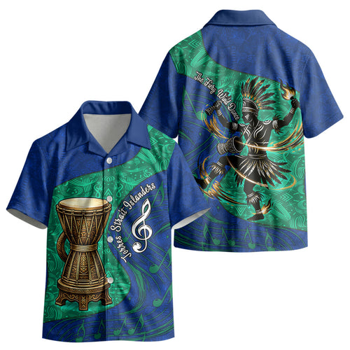 Torres Strait Islanders Fiery Wind Dance Drum Kid Hawaiian Shirt Indigenous Australian Tribal Warrior Musical Culture Art