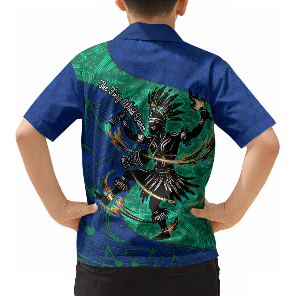 Torres Strait Islanders Fiery Wind Dance Drum Kid Hawaiian Shirt Indigenous Australian Tribal Warrior Musical Culture Art