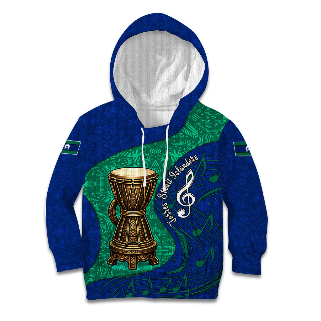 Torres Strait Islanders Fiery Wind Dance Drum Kid Hoodie Indigenous Australian Tribal Warrior Musical Culture Art