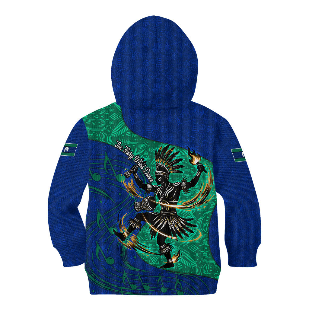 Torres Strait Islanders Fiery Wind Dance Drum Kid Hoodie Indigenous Australian Tribal Warrior Musical Culture Art