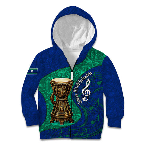 Torres Strait Islanders Fiery Wind Dance Drum Kid Hoodie Indigenous Australian Tribal Warrior Musical Culture Art