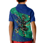 Torres Strait Islanders Fiery Wind Dance Drum Kid Polo Shirt Indigenous Australian Tribal Warrior Musical Culture Art