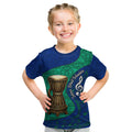 Torres Strait Islanders Fiery Wind Dance Drum Kid T Shirt Indigenous Australian Tribal Warrior Musical Culture Art