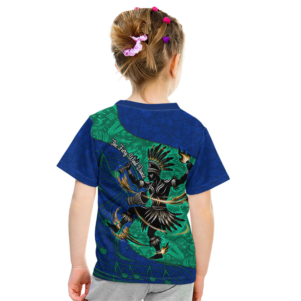 Torres Strait Islanders Fiery Wind Dance Drum Kid T Shirt Indigenous Australian Tribal Warrior Musical Culture Art