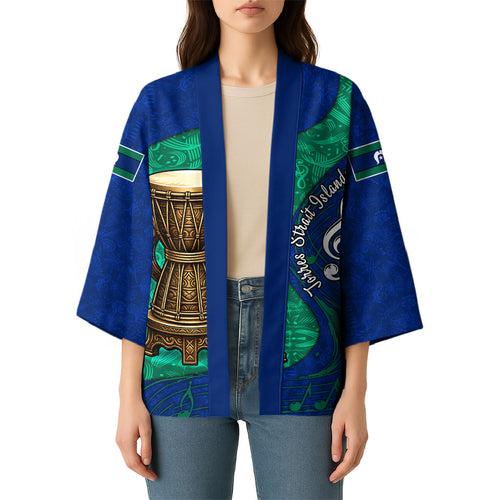 Torres Strait Islanders Fiery Wind Dance Drum Kimono Indigenous Australian Tribal Warrior Musical Culture Art