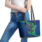 Torres Strait Islanders Fiery Wind Dance Drum Leather Tote Bag Indigenous Australian Tribal Warrior Musical Culture Art