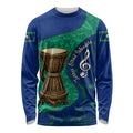 Torres Strait Islanders Fiery Wind Dance Drum Long Sleeve Shirt Indigenous Australian Tribal Warrior Musical Culture Art