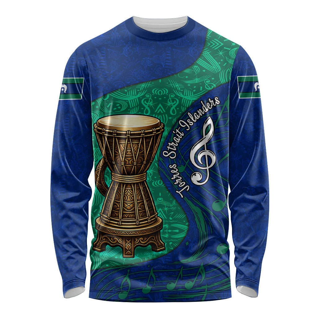 Torres Strait Islanders Fiery Wind Dance Drum Long Sleeve Shirt Indigenous Australian Tribal Warrior Musical Culture Art