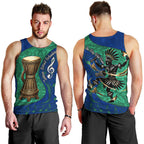 Torres Strait Islanders Fiery Wind Dance Drum Men Tank Top Indigenous Australian Tribal Warrior Musical Culture Art