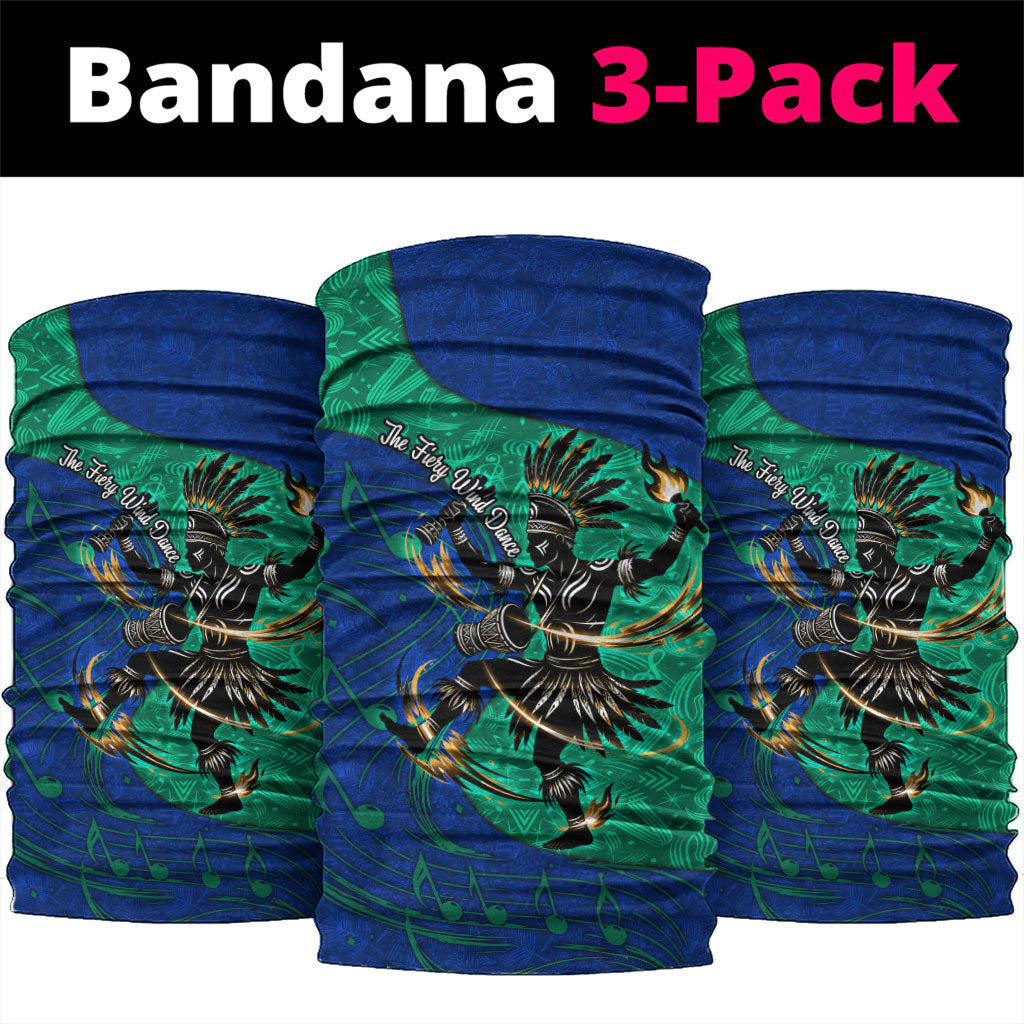 Torres Strait Islanders Fiery Wind Dance Drum Neck Gaiter Indigenous Australian Tribal Warrior Musical Culture Art