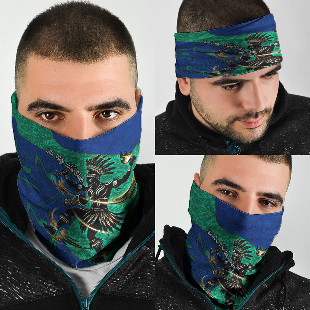 Torres Strait Islanders Fiery Wind Dance Drum Neck Gaiter Indigenous Australian Tribal Warrior Musical Culture Art