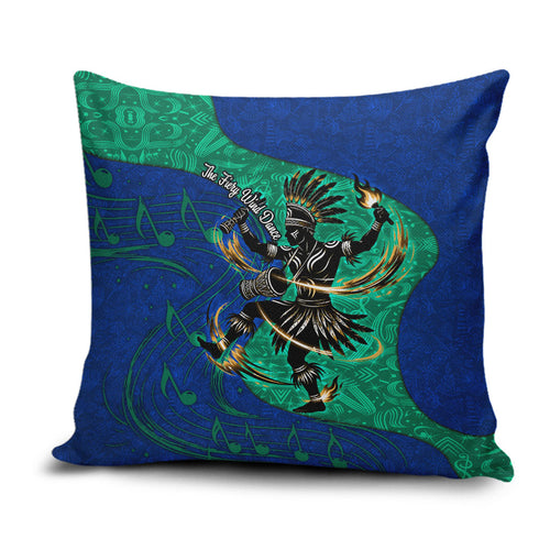 Torres Strait Islanders Fiery Wind Dance Drum Pillow Cover Indigenous Australian Tribal Warrior Musical Culture Art