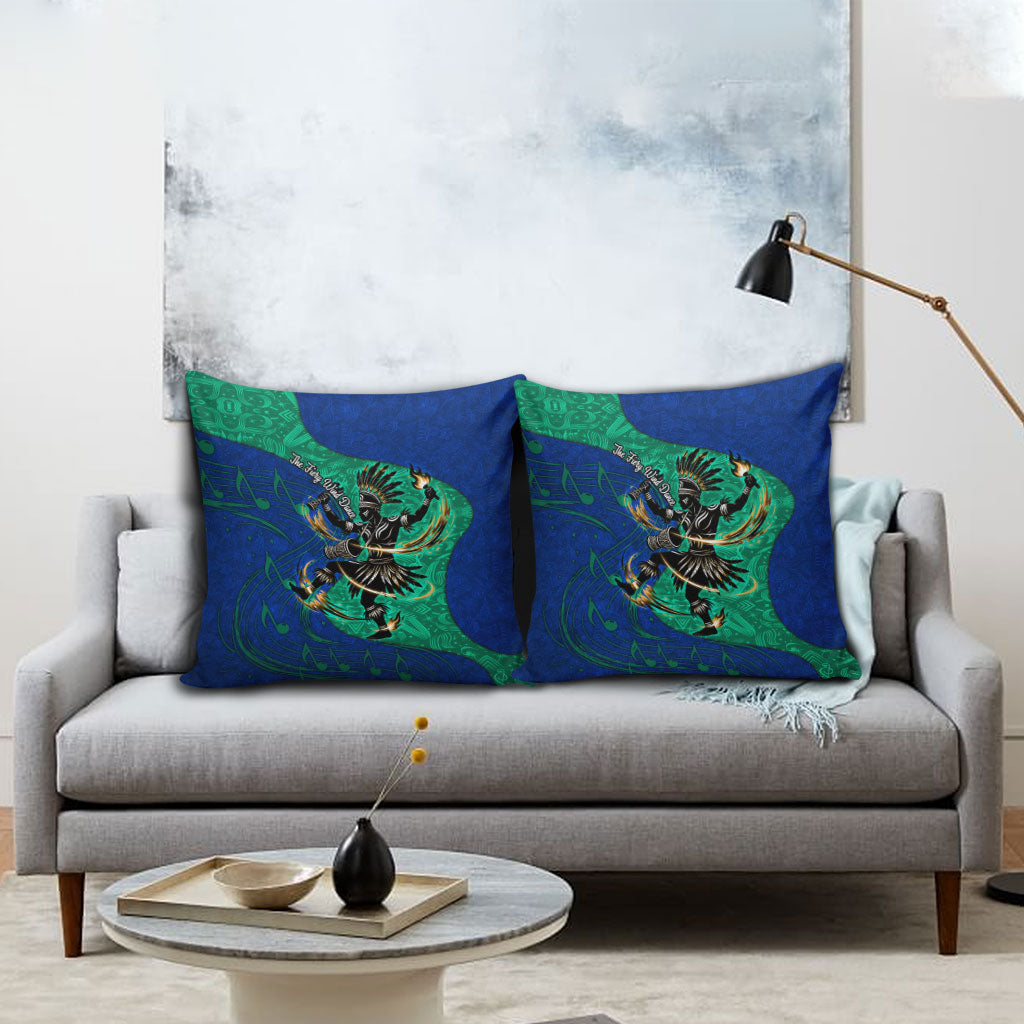 Torres Strait Islanders Fiery Wind Dance Drum Pillow Cover Indigenous Australian Tribal Warrior Musical Culture Art